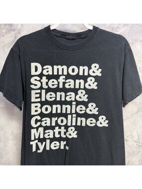 Vampire Diaries T Shirt Damon Stefan Elena Bonnie Caroline TV Show Mens Small